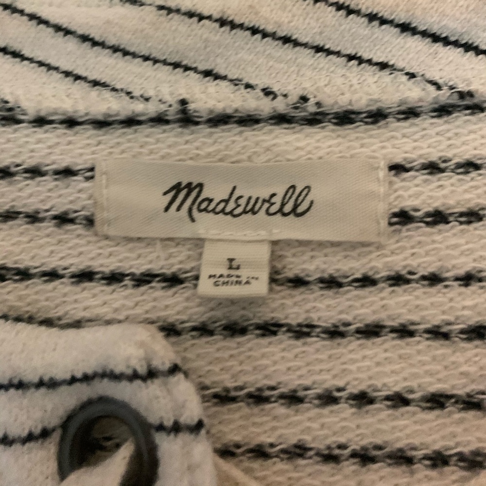 White with black stripes Madewell sweater